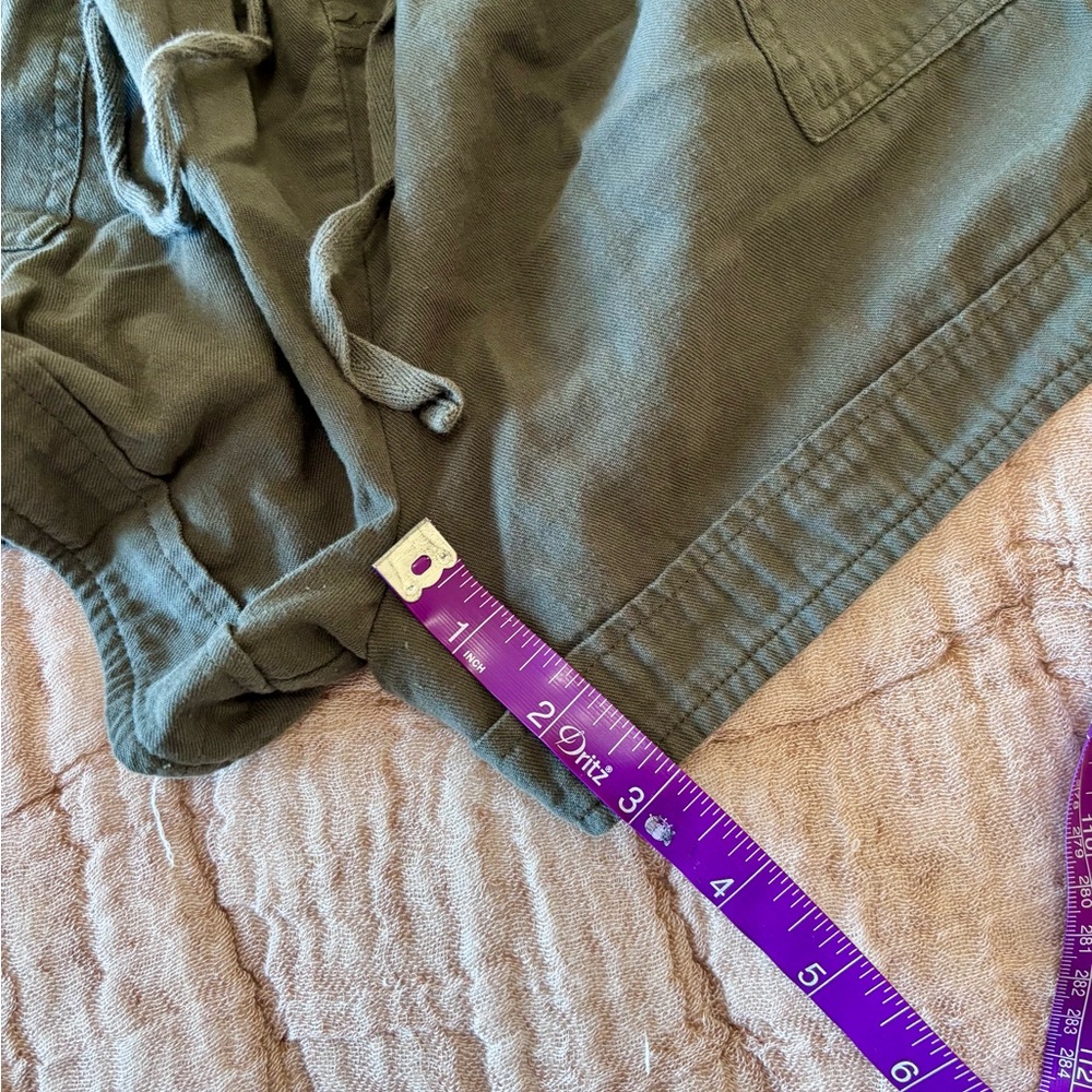 Lily Clothing 100% Cotton Drawstring Shorts, Olive Green, Size XL - Picture 5 of 9